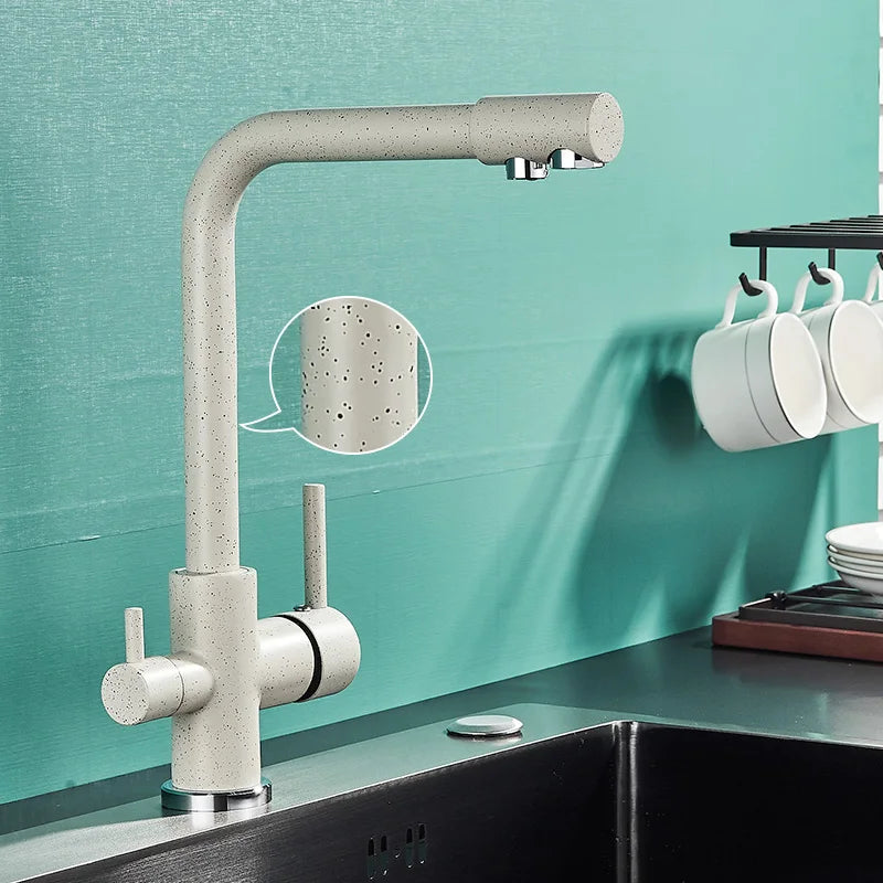 Black Grey Waterfilter Tap Kitchen Faucets Mixer Drinking Water Filter Kitchen Faucet Sink Tap Hot Cold Water Tap For Kitchen