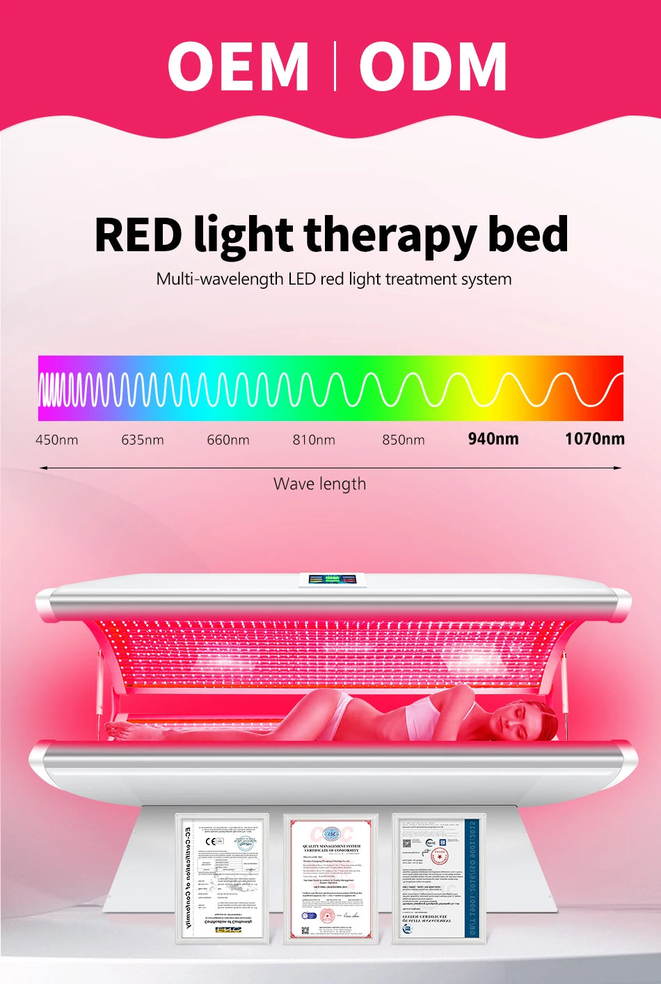 Red Light Therapy Bed Beauty Skin Whitening Therapy Collagen Spa Bed Commercial Sauna Chamber Full Body SLyric Skin Rejuvenation