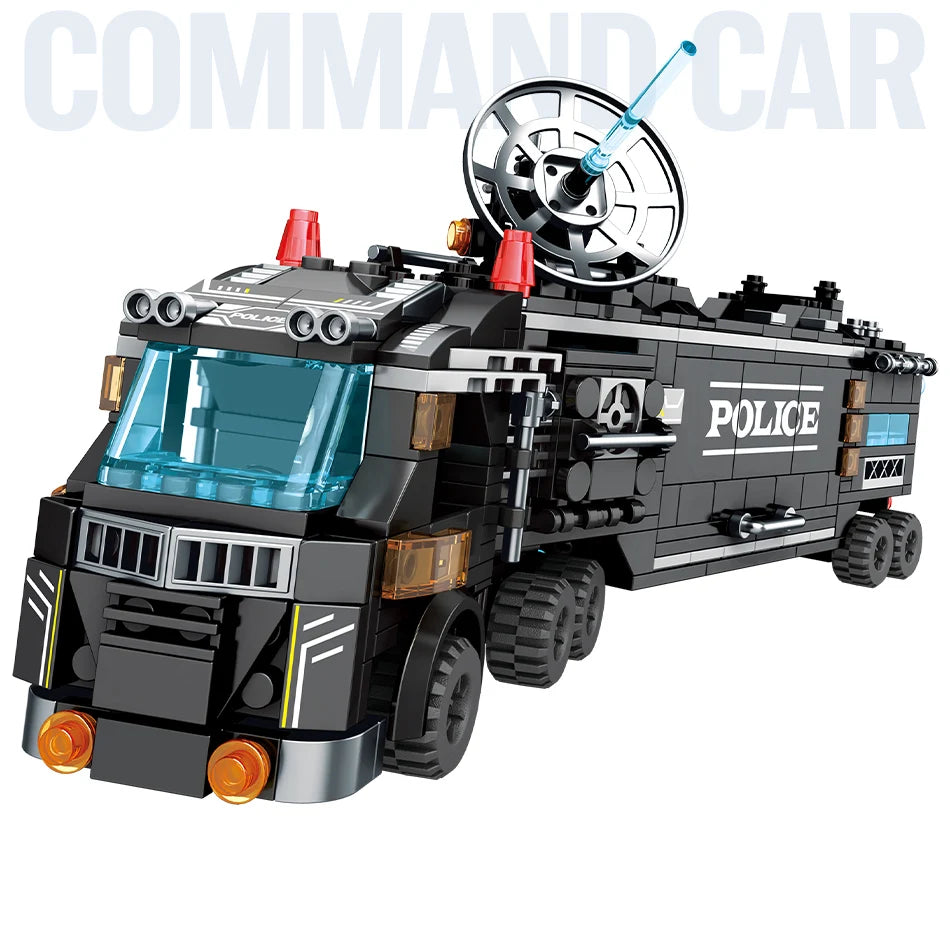 City Police Station Car Motorcycle Building Blocks SWAT Team Weapons Truck Ship Robot Bricks Toys Sets For Children