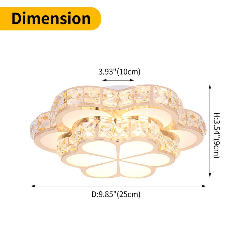Modern Flower Gold Design Crystal Ceiling Aisle Lights Fashion Corridor Stairs Entrace Plafonnier Lamp for  Porch Hall Lustres
