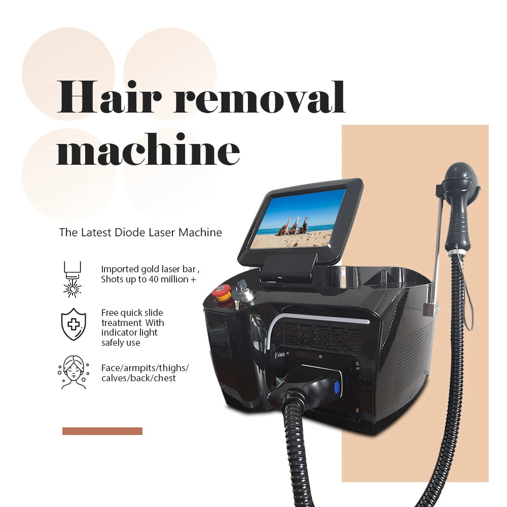 50,000,000 Shots Salon Professional Portable Painless 808nm1064nm755nm Diode Laser Hair Removal Machine with Triple  Wavelength