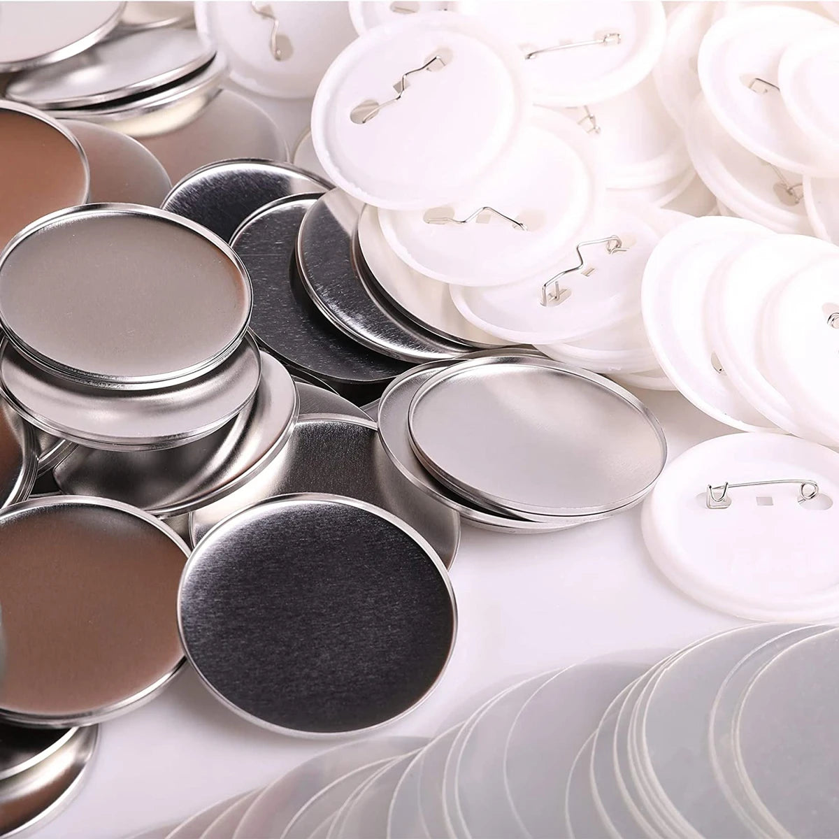 25-75MM Blank Badge Pin Button Maker Parts With 50-500Pcs Sets Badge Button Parts Material for Button Press Maker Machine Badges