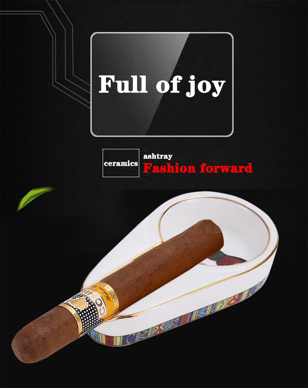 Cigar Gadgets Home Cigar Ashtray Portable Ceramic Cigars Ash Tray Tobacco Cigarette Ashtrays Holder