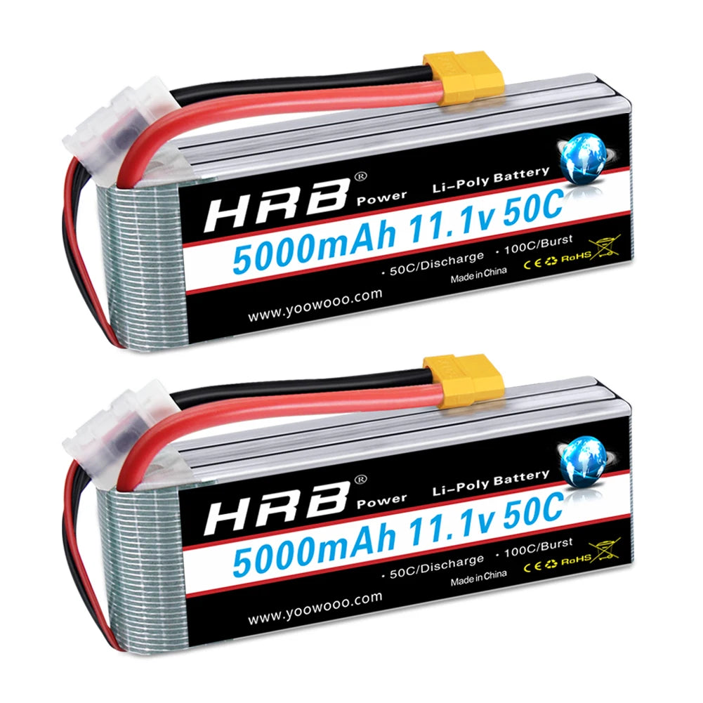 1/2pc HRB Lipo Battery 2S 3S 4S 6S 4000mah 1500mah 2200mah 5000mah 6000mah 7000mah 11.1V 14.8V 22.2V XT90 XT60 for RC Car Drone