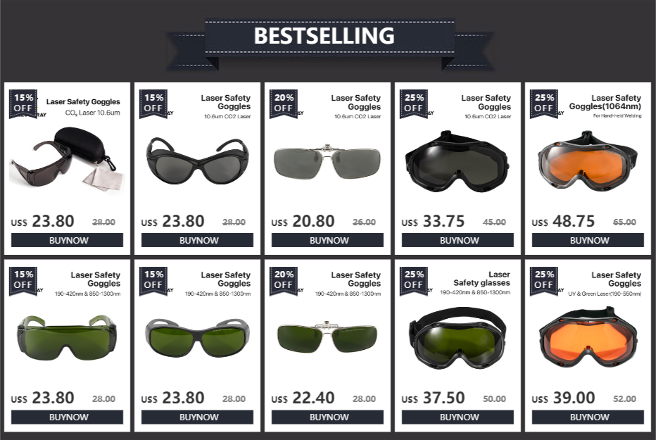 Cloudray 10600nm Style C Laser Safety Goggles OD6+ CE Protective Goggles For CO2 Laser Cutting Engraving Machine