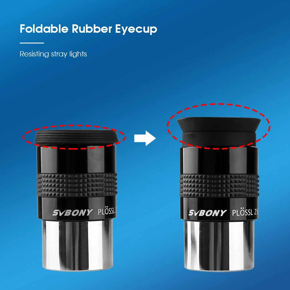 Svbony Eyepiece 1.25" (PLOSSL) PL Telescope Eyepiece 6/12/17/25/32/40mm 4-Element Design 48-Degrees Field of View SV131