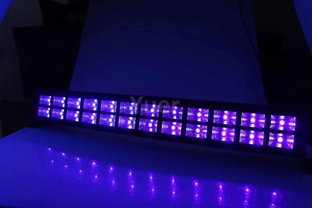 Double Row UV Bar Light LED 72W Stage Light Effect 24 LEDs DJ Disco UV Lighting Purple Wall Washer For Party Club Christmas Lamp