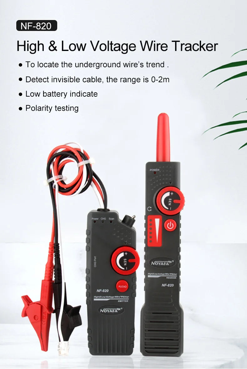 NOYAFA New NF-820 RJ45 RJ11 BNC Tester High & Low Voltage Cable tester Underground Cable Finder Anti-Interference Wire Tracker