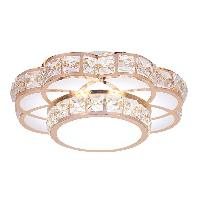 Modern Flower Gold Design Crystal Ceiling Aisle Lights Fashion Corridor Stairs Entrace Plafonnier Lamp for  Porch Hall Lustres