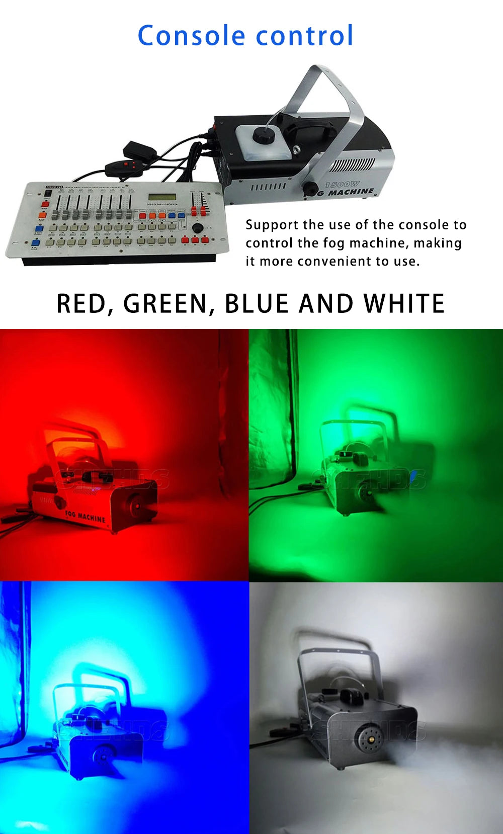 DJ Smoke Machine Wired Remote Control 1500W DMX Fogger Machine Remote for Halloween Wedding  Club Bar DMX Stage