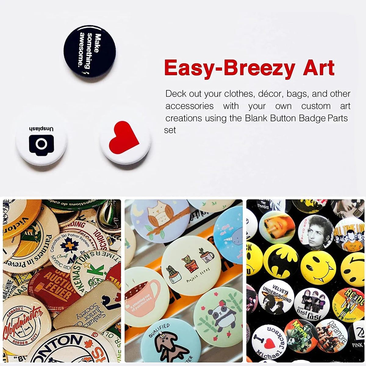 25-75MM Blank Badge Pin Button Maker Parts With 50-500Pcs Sets Badge Button Parts Material for Button Press Maker Machine Badges