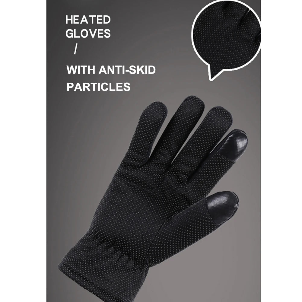 Electric Heating Gloves Men Women Heated Gloves Winter Skiing Snowboarding Can Touch Screen Snow Gloves (Excluding battery)
