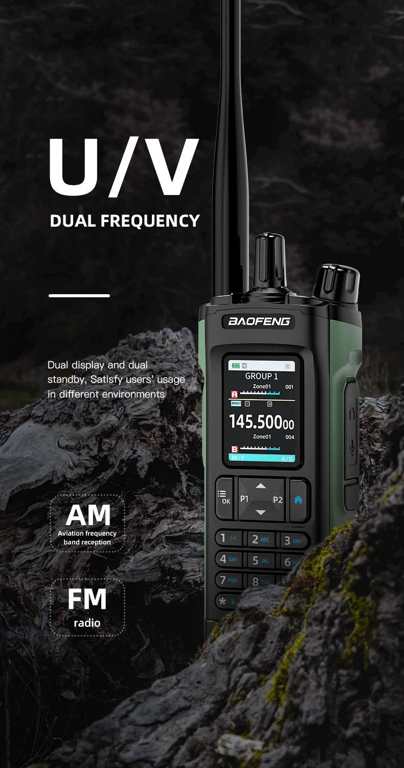 New BAOFENG DM32 Walkie Talkie DMR GPS 10W Programming Multi Band Wireless Copy Frequency Type-C DM-32UV Ham 2 Way Ra