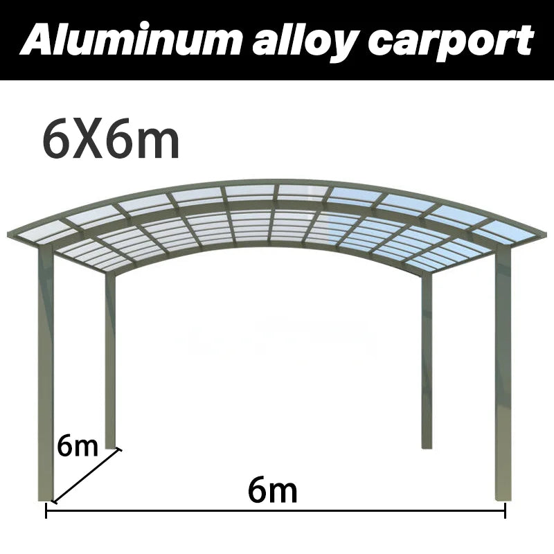 Outdoor aluminum alloy arched roof garage carport carport waterproof pergola roof panel sheltered courtyard garden villa canopy