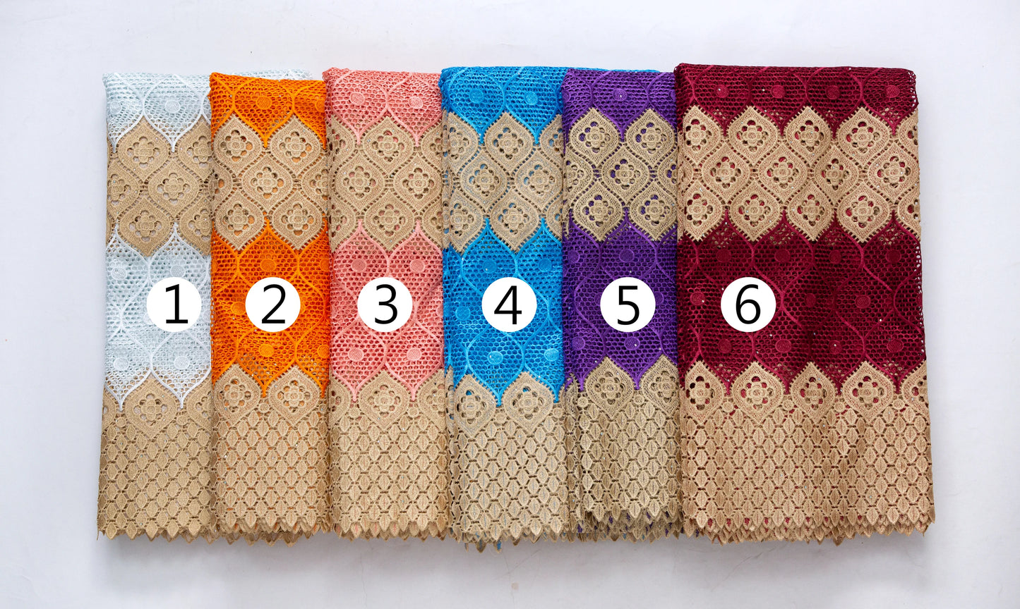 SJD LACE African Guipure Cord Stones Lace Fabric 5 Yards 2026 New Nigerian Water Soluble Lace For Women Wedding Party Dress 3844