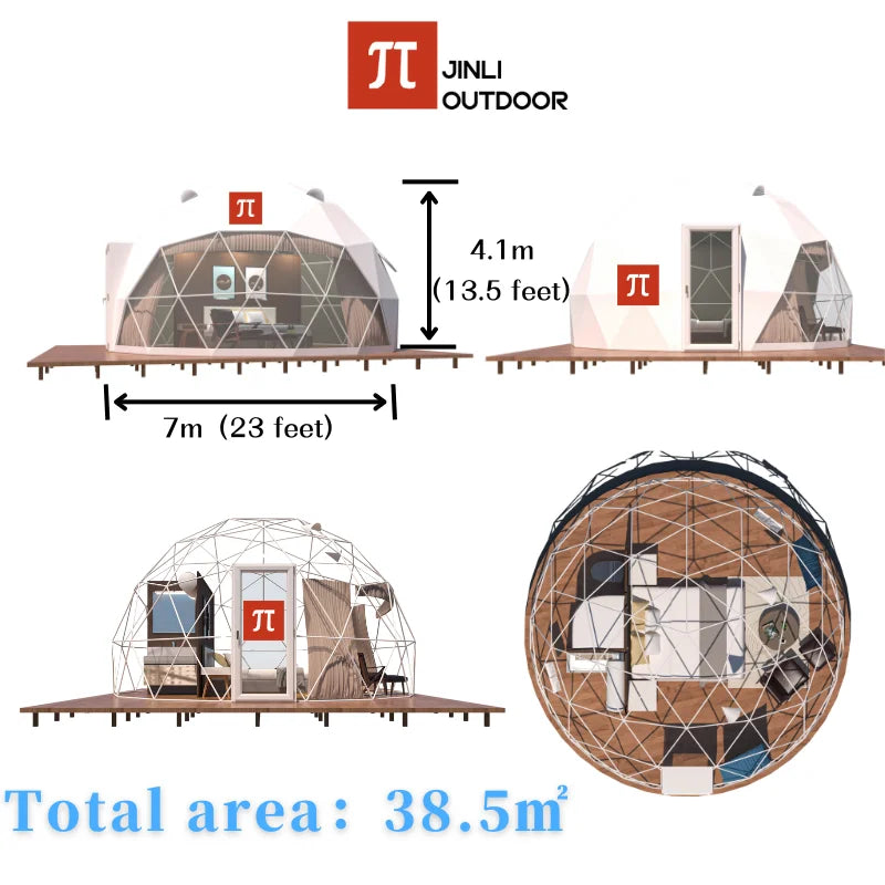 Factory Global Shipping Geodesic Dome Tent Spherical Tent Hotel Resort Outdoor Luxury Glamping Dome Transparent Starry Sky Tent