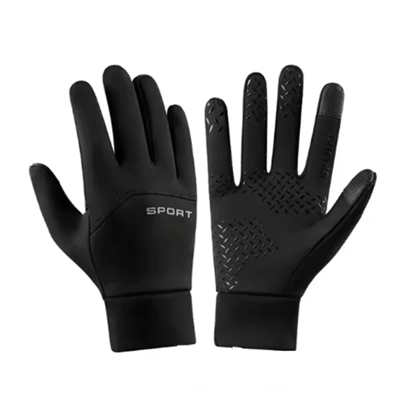 Men Women Winter Warm Gloves Plush Lined Windproof Coldproof Water-resistant Non-slip Touchscreen Gloves for Outdoor Sports