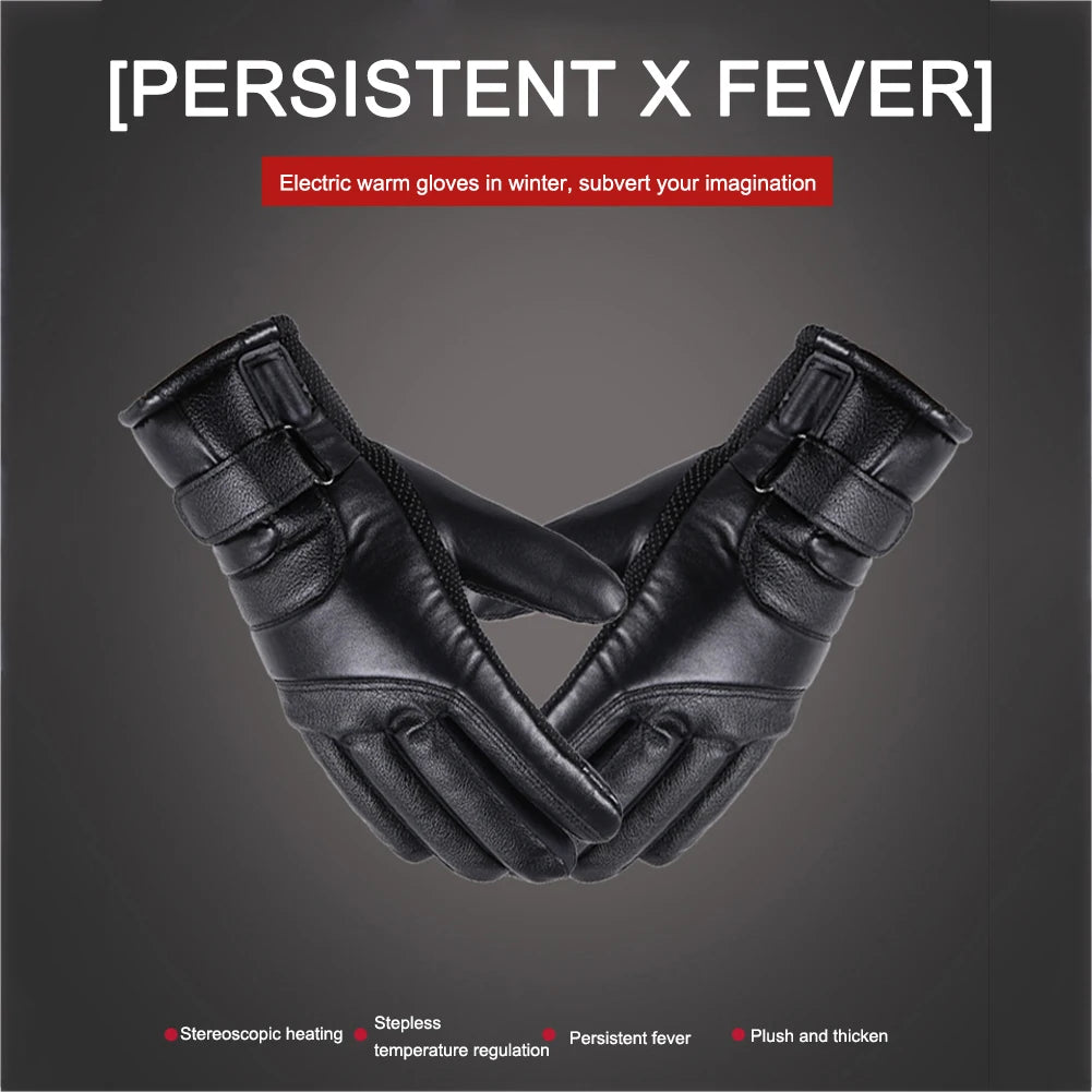 Electric Heating Gloves Men Women Heated Gloves Winter Skiing Snowboarding Can Touch Screen Snow Gloves (Excluding battery)