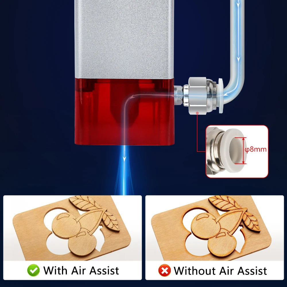 80W Laser Module with Air Assist 10W Laser Engraving Head 450nm Blue Laser Head TTL Module for CNC Laser Cutting Machine Tools