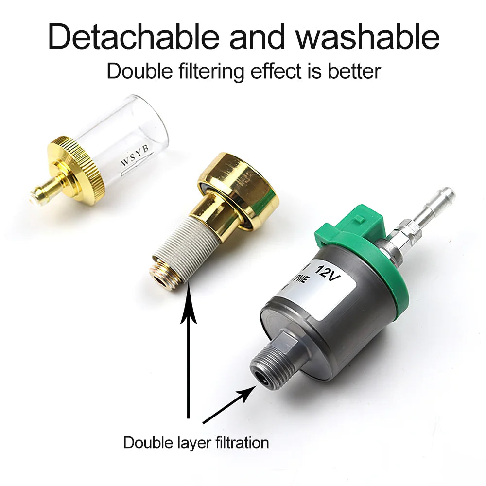 Car Truck Oil Fuel Pump Air Diesel Heater Electronic Pulse Metering Pump 12V 22ml 1KW To 5KW with Filter for Webasto Removable