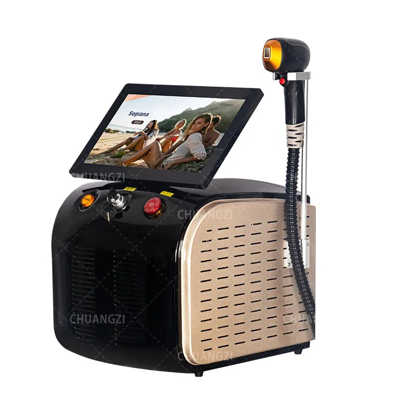 Professional Diode Ice Titanium Laser Hair Removal Machine Portable 808 755 1064 Alexandrite Device 3 Waveleng Permanent Removal