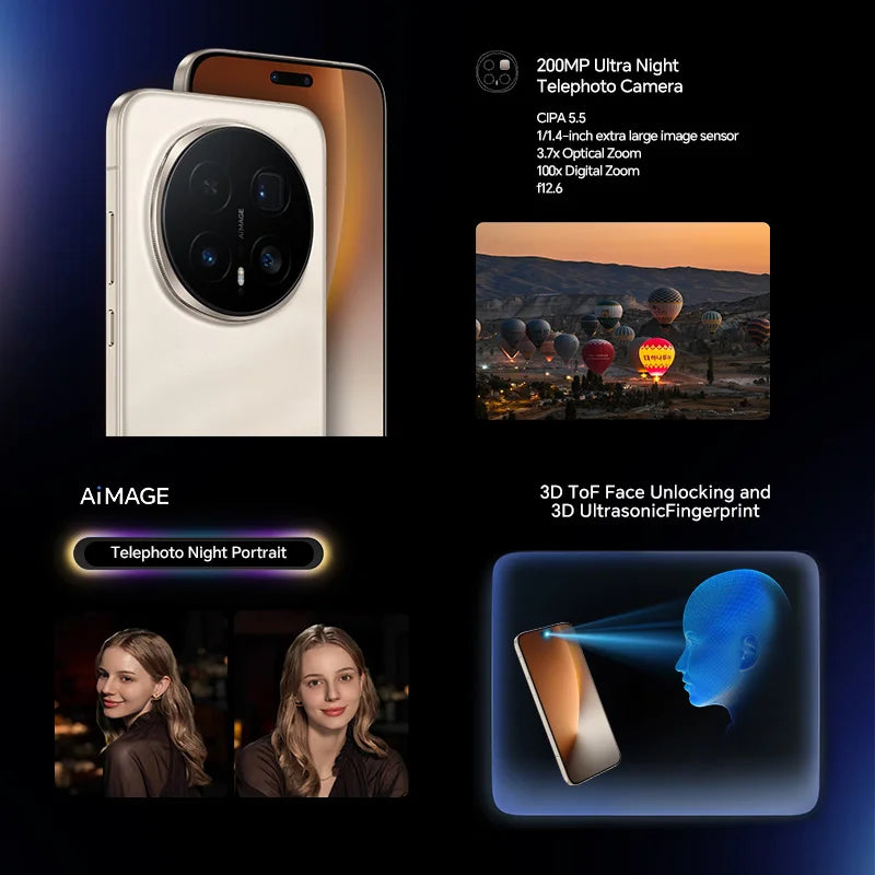 Global Version HONOR Magic8 Pro 5G 12GB+512GB 6.71'' 120Hz OLED Display 200MP Cameras 7100mAh 100W SuperCharge