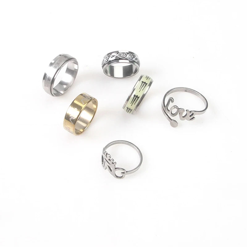 100pcs Mixed Size Rings Bulk Finger Band Ring Wholesale Lot Men Women Jewelry luxury Gift Holiday Party Wedding Punk Rings