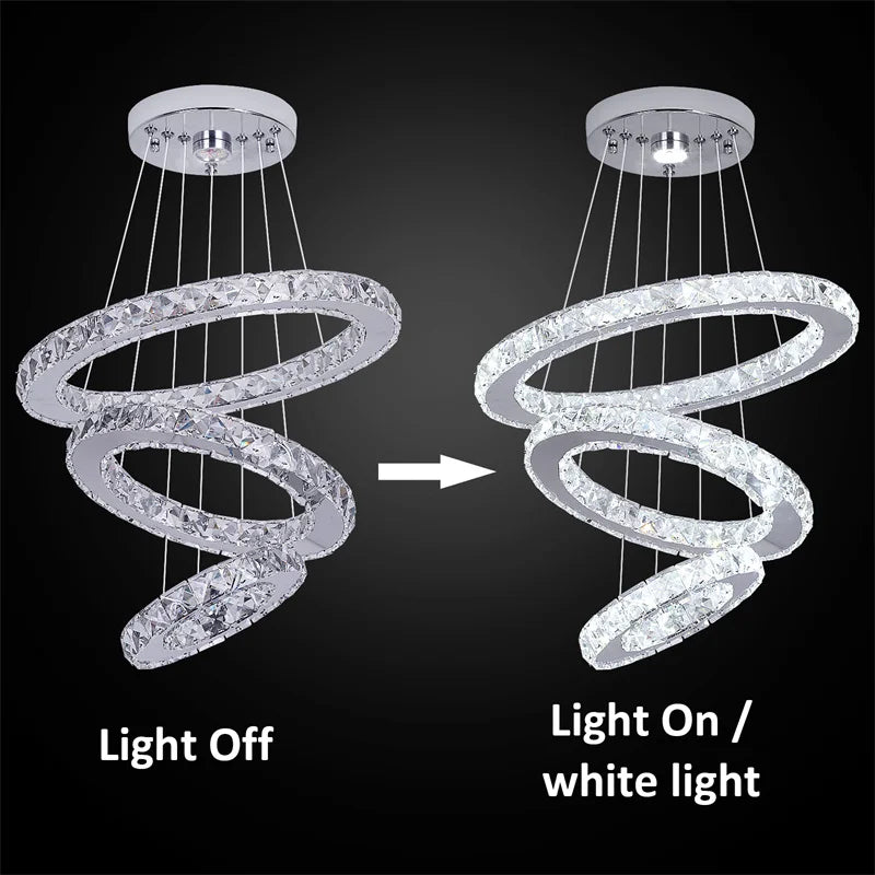 Modern Crystal Chandeliers Ring-Shaped Pendant Lights Living Room And Kitchen Decoration Led Ceiling Lamps Hanging Luminaire