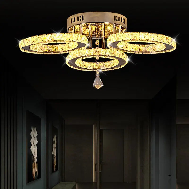 Modern Crystal Ceiling Chandelier Lamp for Living Room Pendant Light Home Art Decora Lustre Ceiling Luminaire For Dining Bedroom