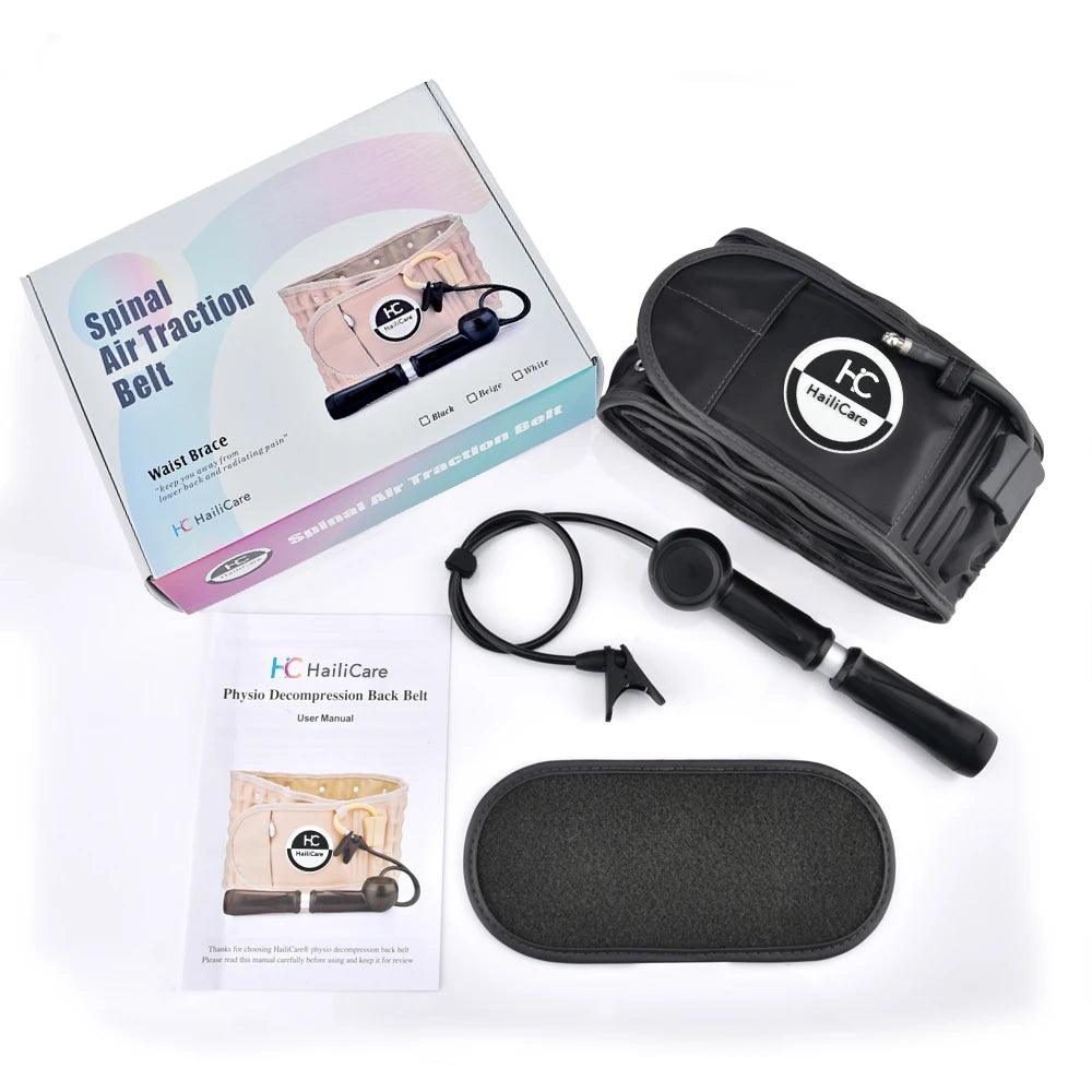 Inflatable Lumbar Waist Belt Air Decompression Back Support Health Care Spine Traction Back Massage Brace Hand Pumb Waist Strap