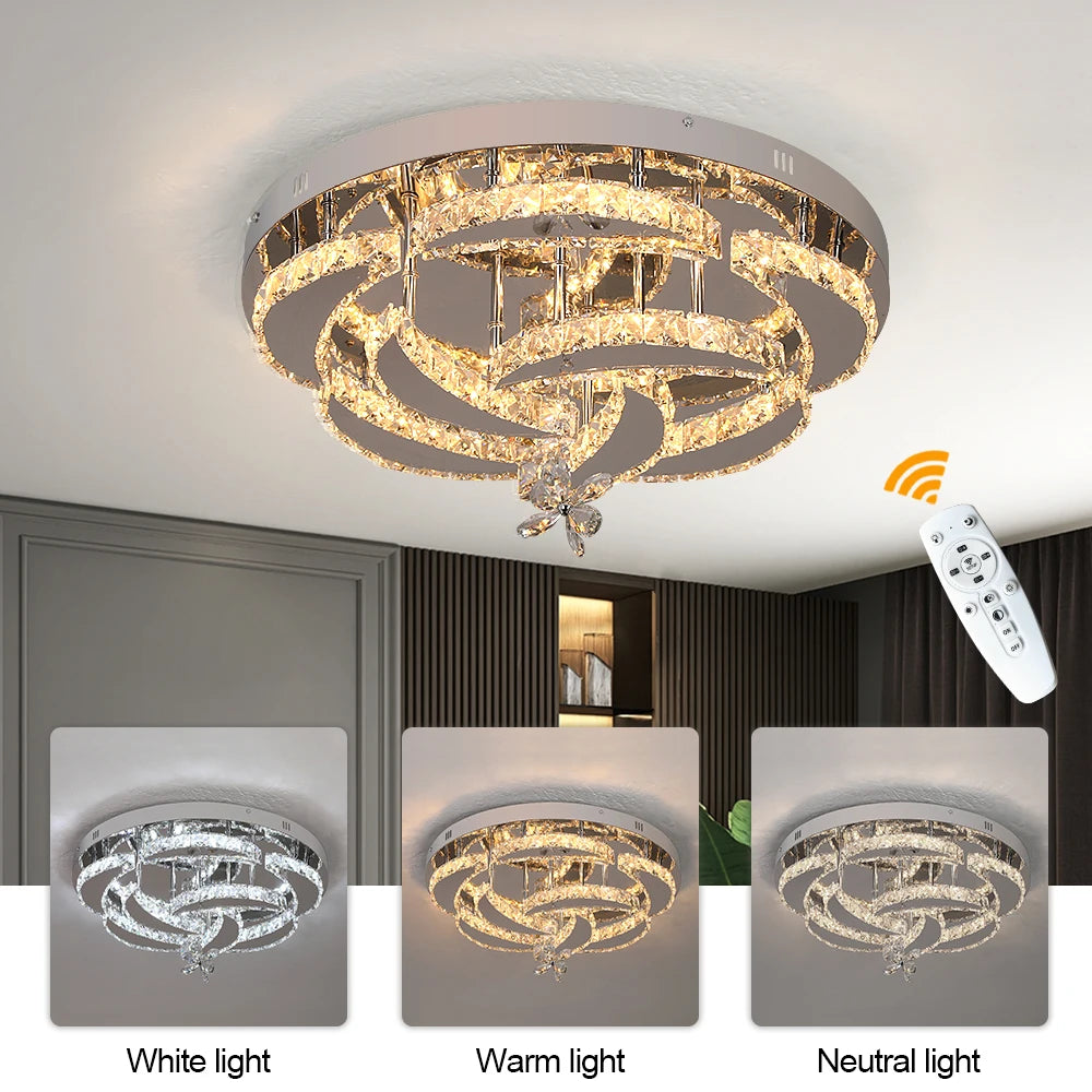 VETRULUS Luxury K9 Crystal Chandelier Modern Ceiling Lamp Led Living Dining Room Decor Pendant Light Dimmable Lustre Home