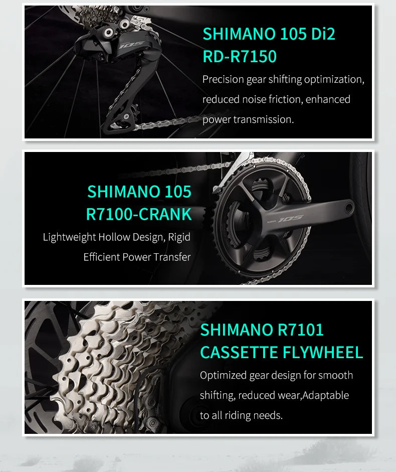 SAVA NEW Blade SLR7 C60 Carbon Fiber Road Bike, 700C Adult DI2 Bike, with SHIMANO 105 Di2 R7170 Components, Full Carbon Racing