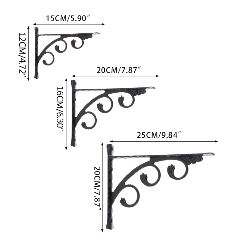 2 Pieces Triangular Shape Floating Shelf Brackets Invisible Shelf Support Right Angle Metal Wall Mounted Brackets