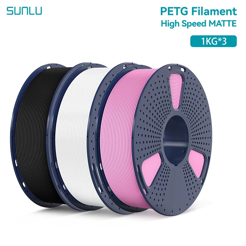 SUNLU 3KG High Speed Matte PETG Filament 1.75mm 1kg Spool (2.2lbs) High Speed Printing Filament Fit Most FDM Printer