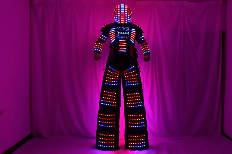 Full Color Remote Control LED Robot Costume Clothes Stilts Walker Suit Excited Digital Screen DIY Text Image LOGO