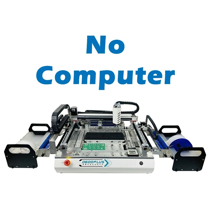 D600Plus 6 Heads 68 Bits Desktop Full Automatic SMT Pick Place Machine Chip Mounter Solder Station