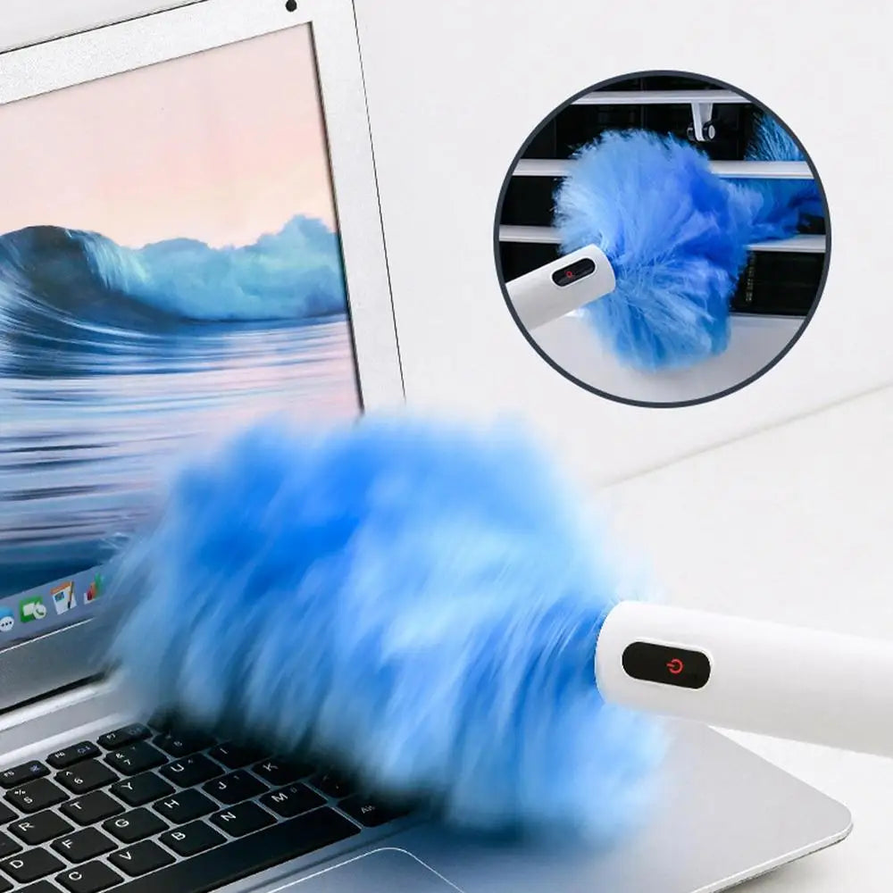 Rotating Spin Cleaner Duster Multi-Function 360 Spin Electric Feather Duster Vacuum Cleaner Battery Operated With Touch Button
