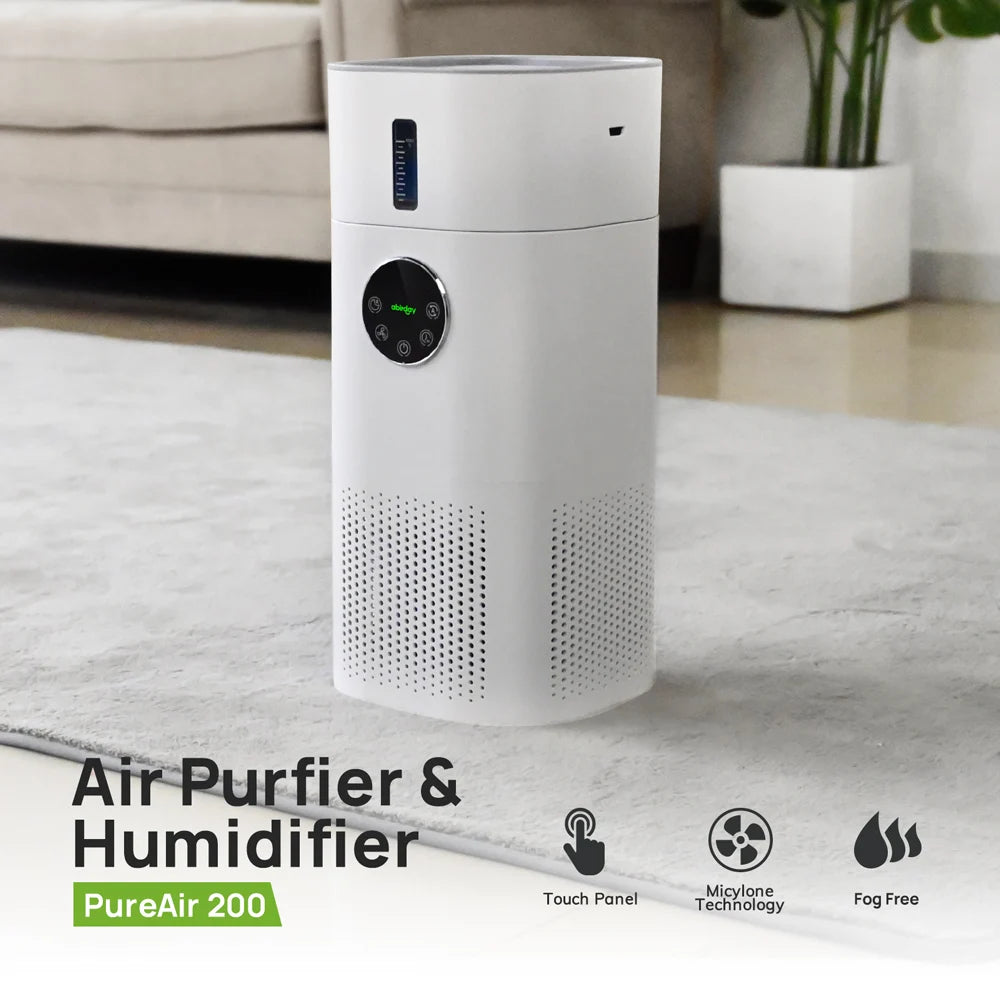 Air Purifier with Humidifier Combo for Home Allergies and Pets Hair, Smokers in Bedroom, H13 True HEPA Filter，2-in-1
