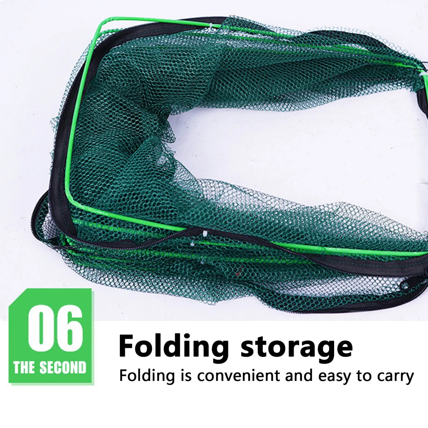 Folding lobster cage 2025 new style fishing trap fishing tool kit fish shrimp crayfish crab fishing net nylon material