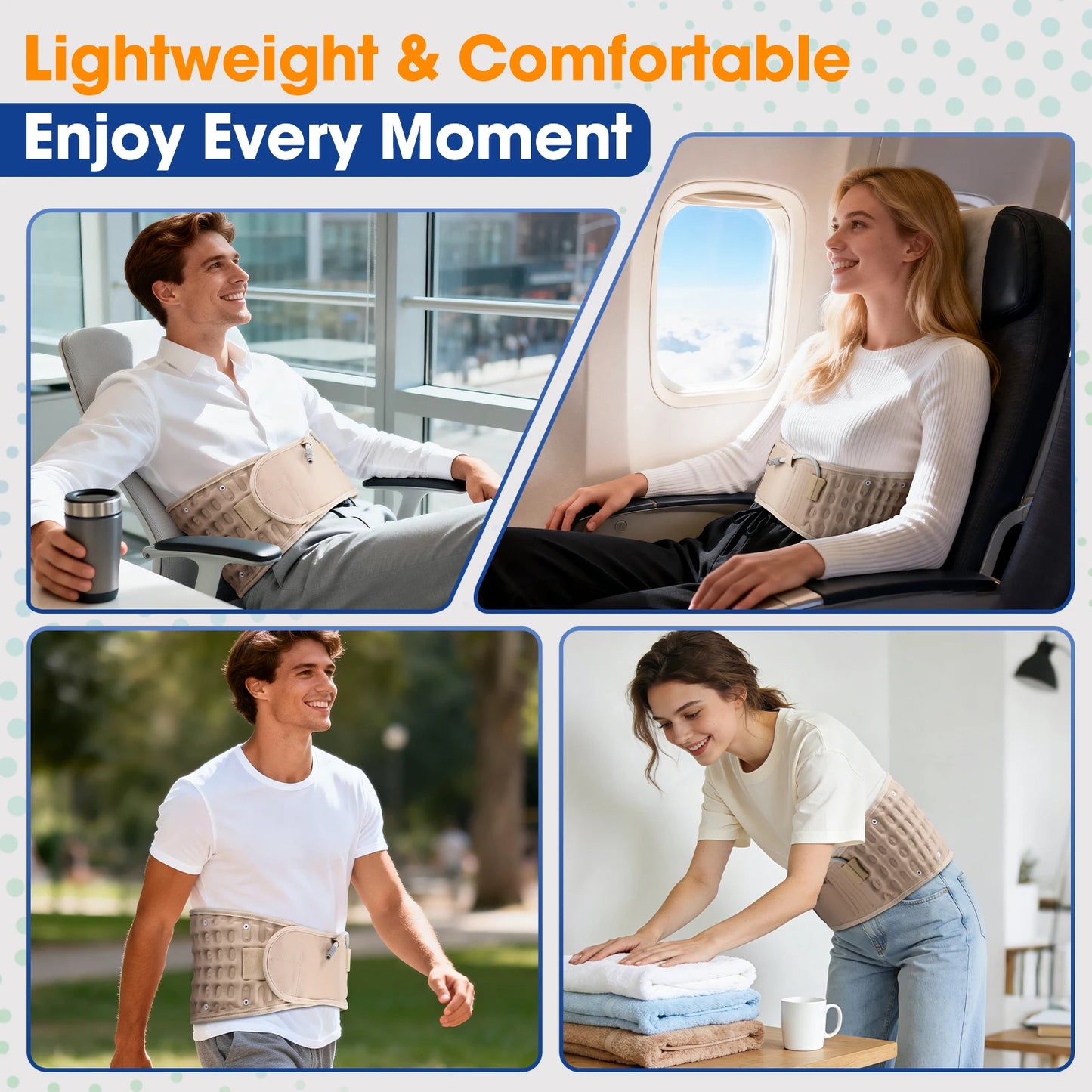 Inflatable Lumbar Waist Belt Air Decompression Back Support Health Care Spine Traction Back Massage Brace Hand Pumb Waist Strap