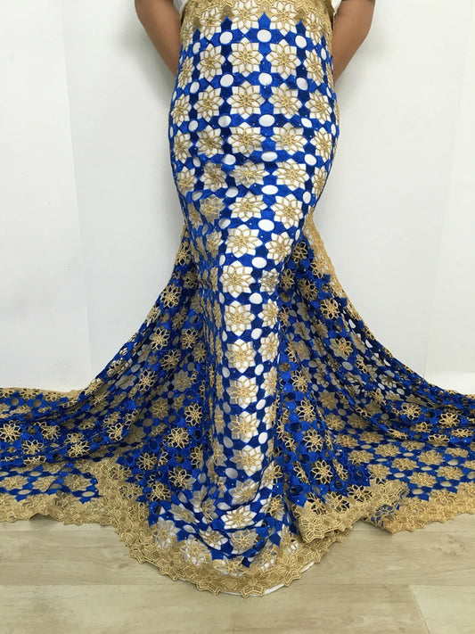 Kalume Latest Lace Fabric 2025 High Quality Lace 5 Yards Nigerian Guipure Cord Lace Fabrics for Luxury Dresses Sewing F3667