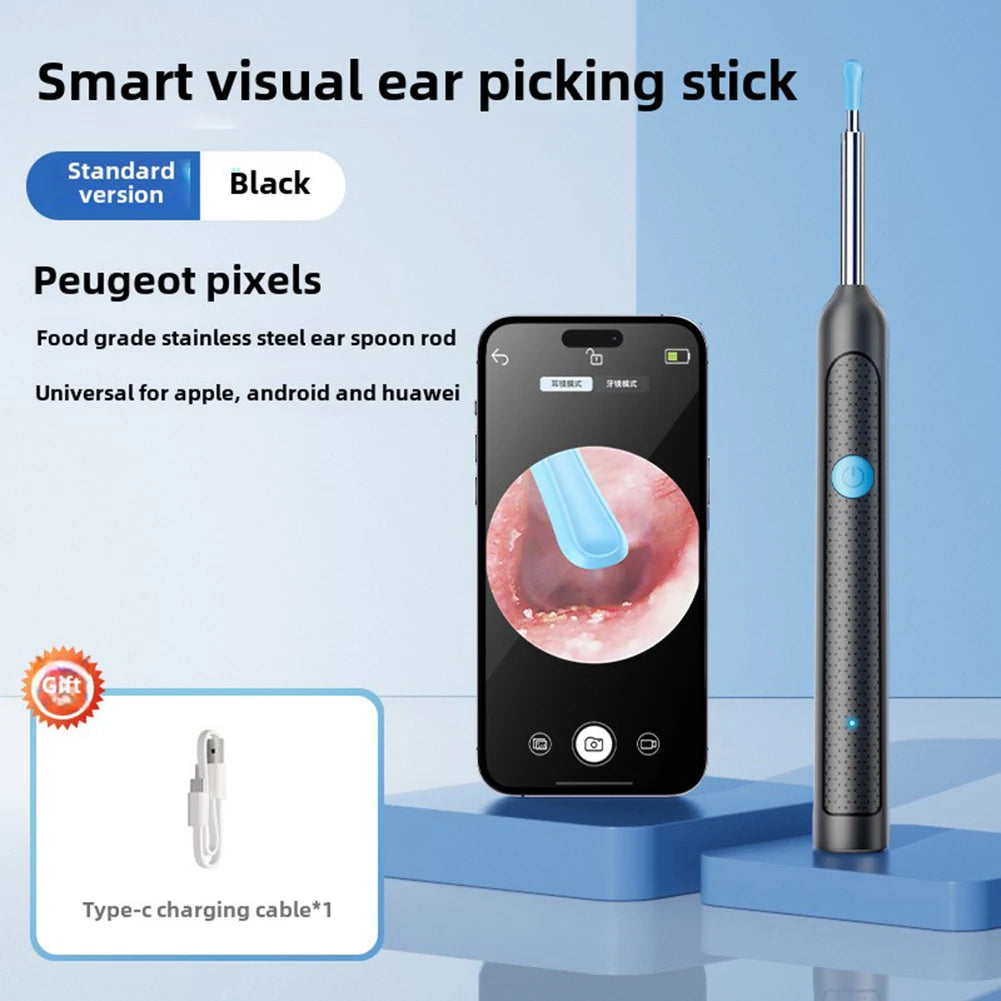 Visual Ear Wax Cleaner with Camera Safe Earwax Removal Endoscope with Camera Luminous Otoscope Ear Cleaning Tools Ear Care
