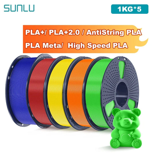 SUNLU 5KG 3D Filament PLA+/PLA+2.0/AntiString PLA /PLA Meta/High Speed PLA Filamnet 1.75mm 1KG Filament for 3D Printer& 3D Pen