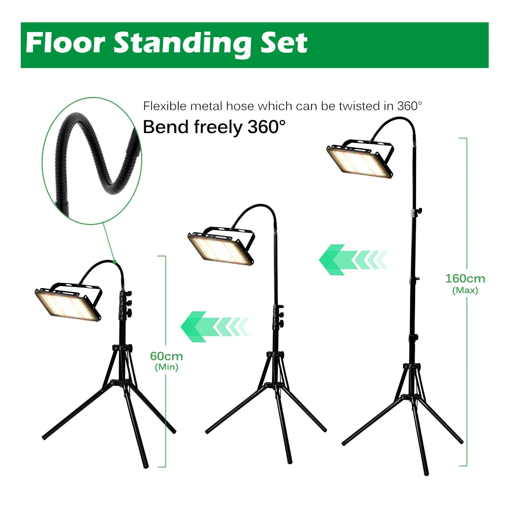 50W 100W 150W LED Grow Light With Stand Full Spectrum Sunlike LED Phyto Lamp For Indoor Greenhouse Plant Growth Lighting