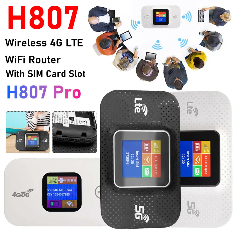 H807 H807 Pro 4G LTE Modem Wireless Wifi Router 150Mbps Mobile WiFi Routers Portable Pocket Mini Wi-Fi Device With Sim Card Slot