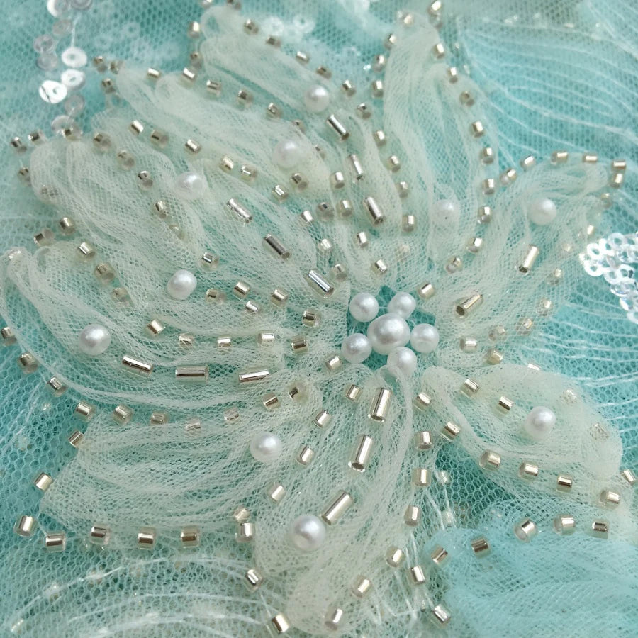 SJD LACE African Luxury Beads Mesh Lace Fabrics Nigerian Tulle 2025 French Tulle Beaded Net Lace for Women Evening Dresses A4034