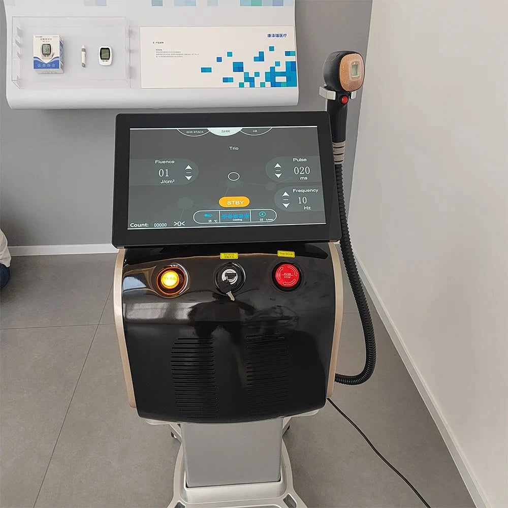 Professional Diode Ice Titanium Laser Hair Removal Machine Portable 808 755 1064 Alexandrite Device 3 Waveleng Permanent Removal