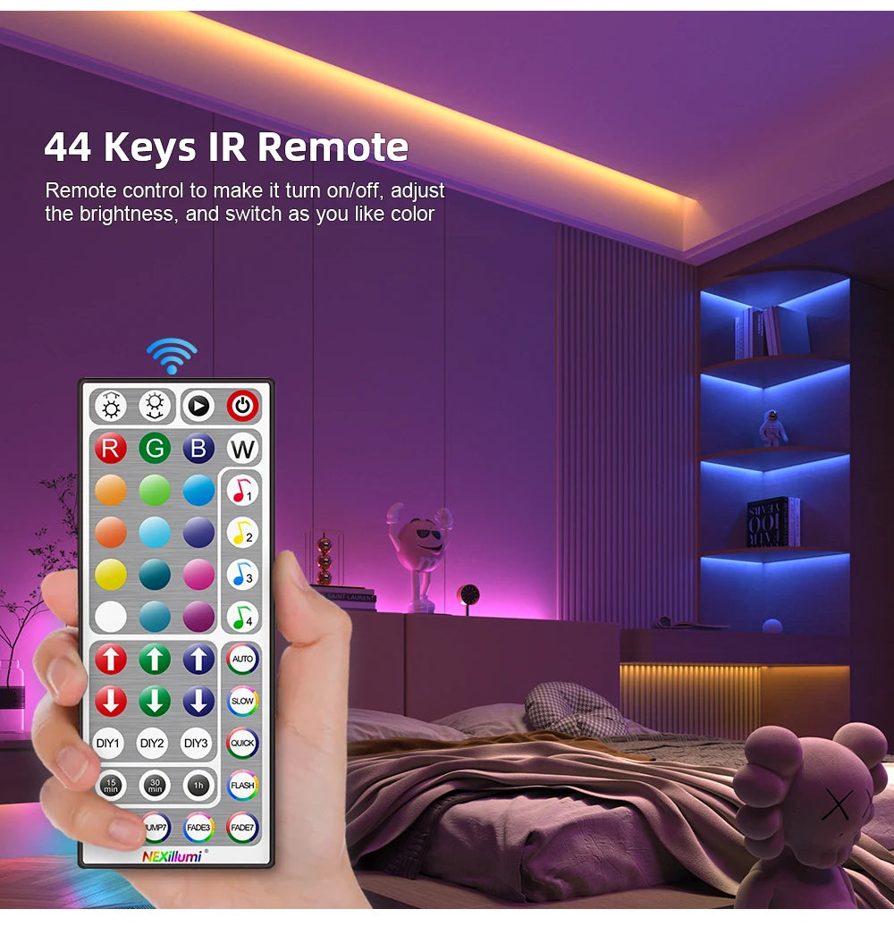 LED Strip Light ,RGB 5050/SMD3535, Flexible Ribbon, DIY Led Light Strip RGB  Tape Diode DC 12V bluetooth Christmas lights