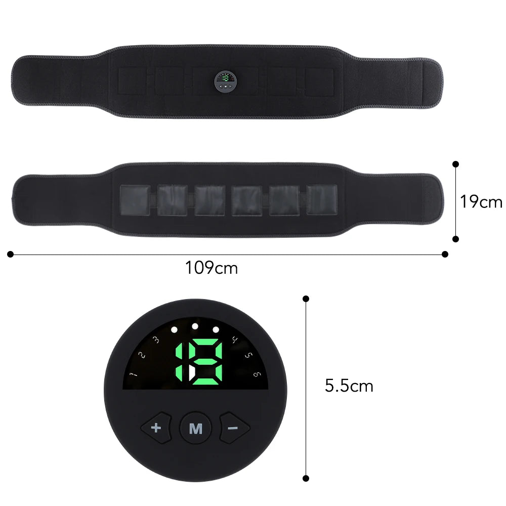 Electric Muscle Stimulator Vibrator Muscle Massager Fat Burner for Waist Abdomen Weight Loss Belt Slimming Abs Fitness Equipment