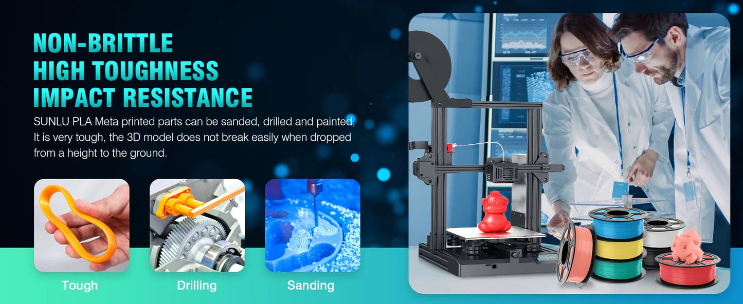 SUNLU 5KG 3D Filament PLA+/PLA+2.0/AntiString PLA /PLA Meta/High Speed PLA Filamnet 1.75mm 1KG Filament for 3D Printer& 3D Pen